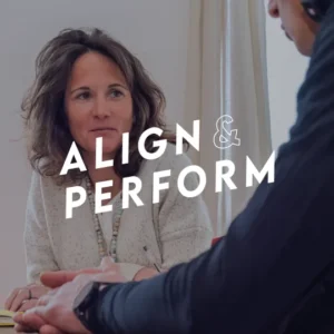 Vignette de présentation site Web Align and Perform, photo coaching et logo