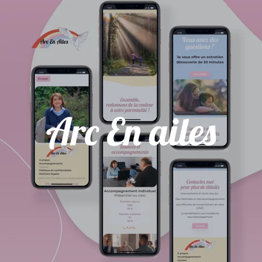 Projet site web Arc En Ailes, aperçu version mobile