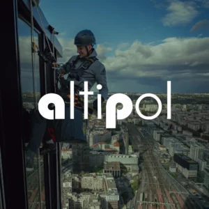 Photo cordiste et logo altipol