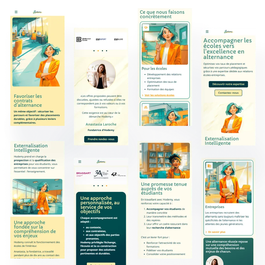 Site Hodemy version mobile par Lucky Break. Captures décrans